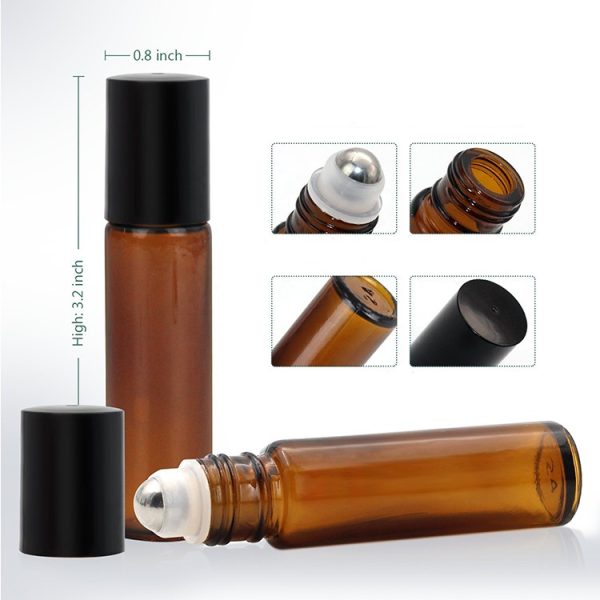 Amber Glass Roller Ball dropper Bottles - Image 3