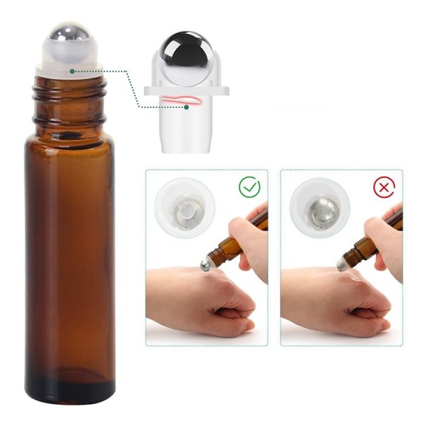 Amber Glass Roller Ball dropper Bottles - Image 4