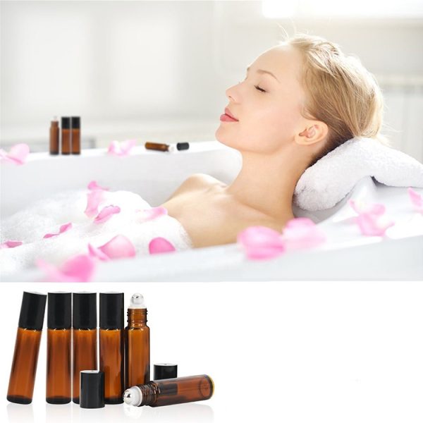 Amber Glass Roller Ball dropper Bottles - Image 5