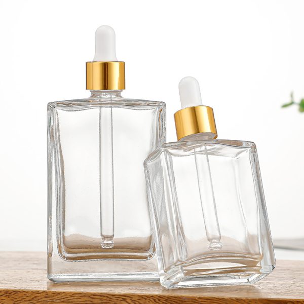 Bamboo Top Amber Glass Dropper Bottle - Image 3