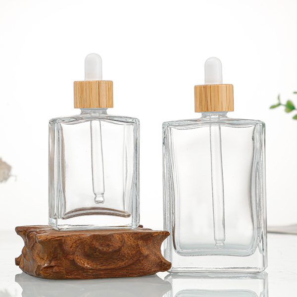 Bamboo Top Amber Glass Dropper Bottle - Image 5