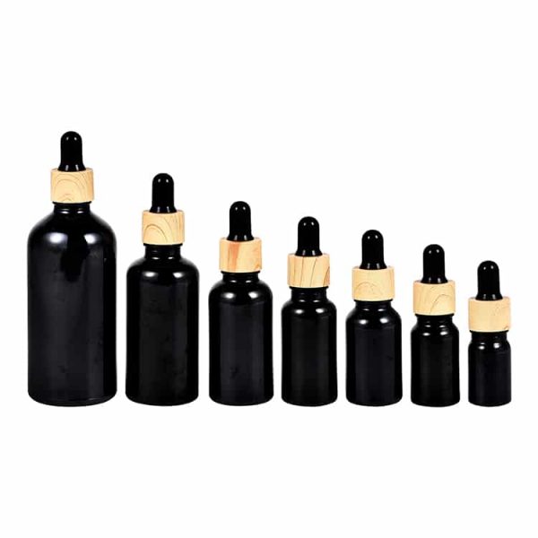 Custom Luxury Black Dropper  Bottles