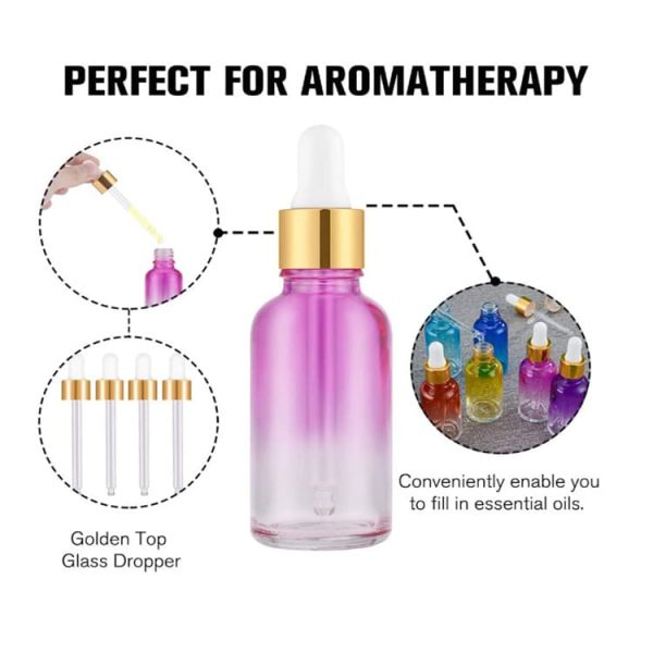 Gradient color round glass dropper bottle - Image 2