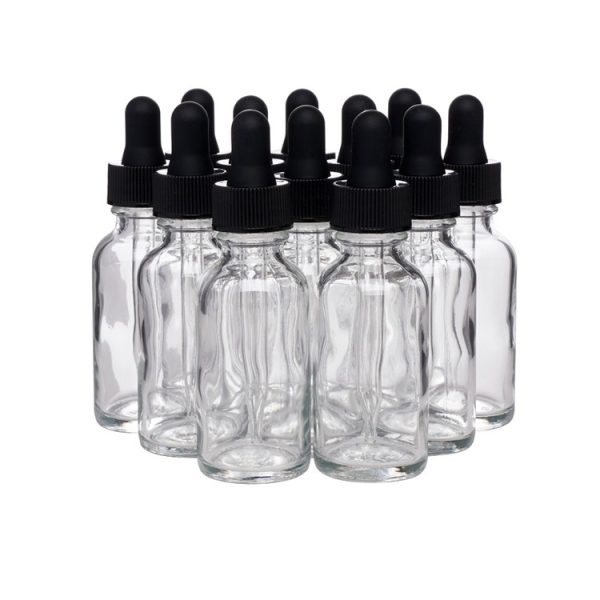 clear glass dropper bottles
