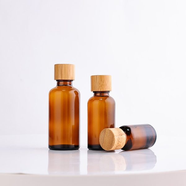 glass dropper bottle with bamboo lid - Image 2