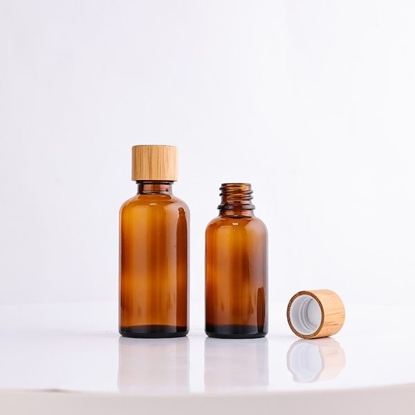 glass dropper bottle with bamboo lid - Image 3