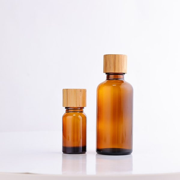 glass dropper bottle with bamboo lid - Image 4