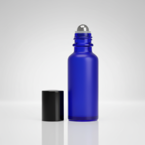 Cobalt Blue Glass Roll-On Bottle with Stainless Steel Roller