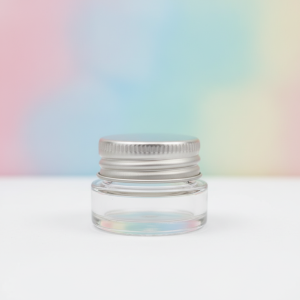 Mini Clear Glass Pot with Aluminium Cap for Lip Balms