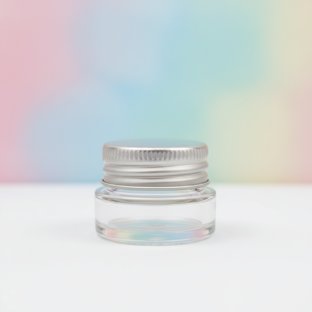 Mini Clear Glass Pot with Aluminium Cap for Lip Balms