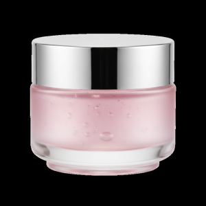Thick-Wall Frosted Gradient Pink Glass Jar for Gel Masks